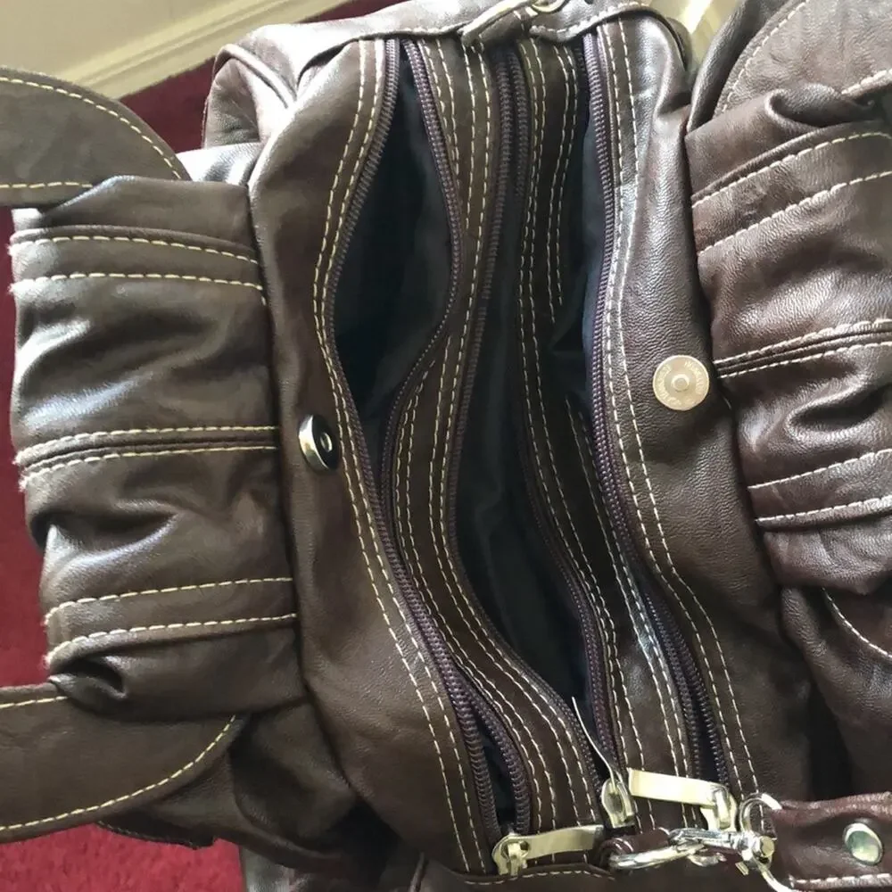 Brown Crossbody Removable Strap Bow Purse